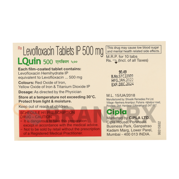 LQuin 500 mg Cipla - Image 2