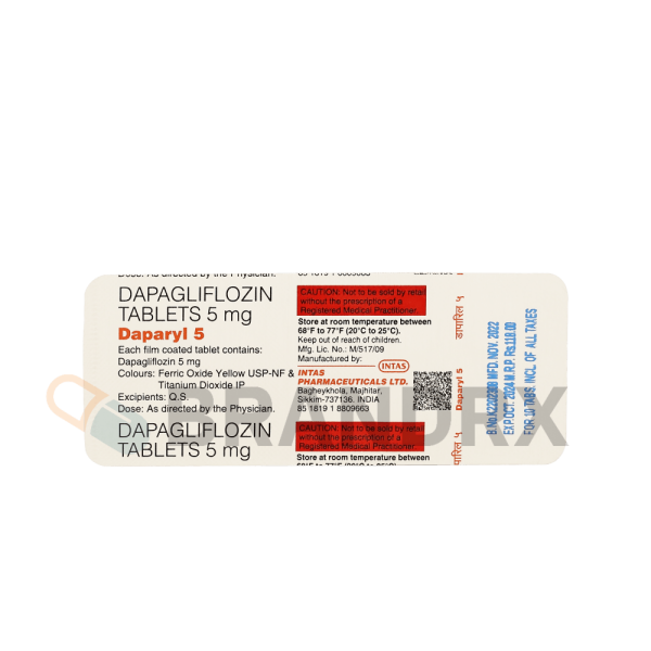 Daparyl 5 mg Intas Pharmaceuticals - Image 2
