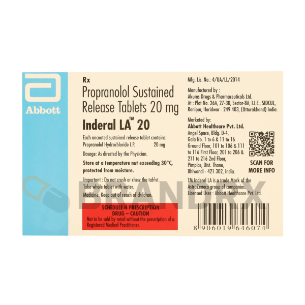 Inderal LA 20 mg Abbott Healthcare Pvt. Ltd. - Image 3