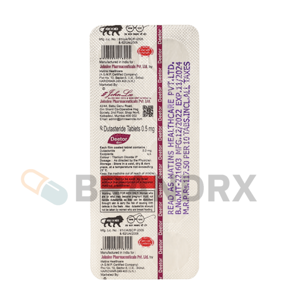 Deetor 0.5 mg Johnlee Pharmaceuticals - Image 4