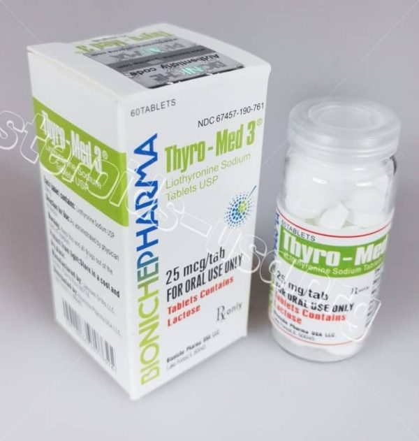 Thyro-Med 3 Bioniche Pharma (Liothyronine Sodium) 60tabs (25mcg/tab) Bioniche Pharmaceuticals